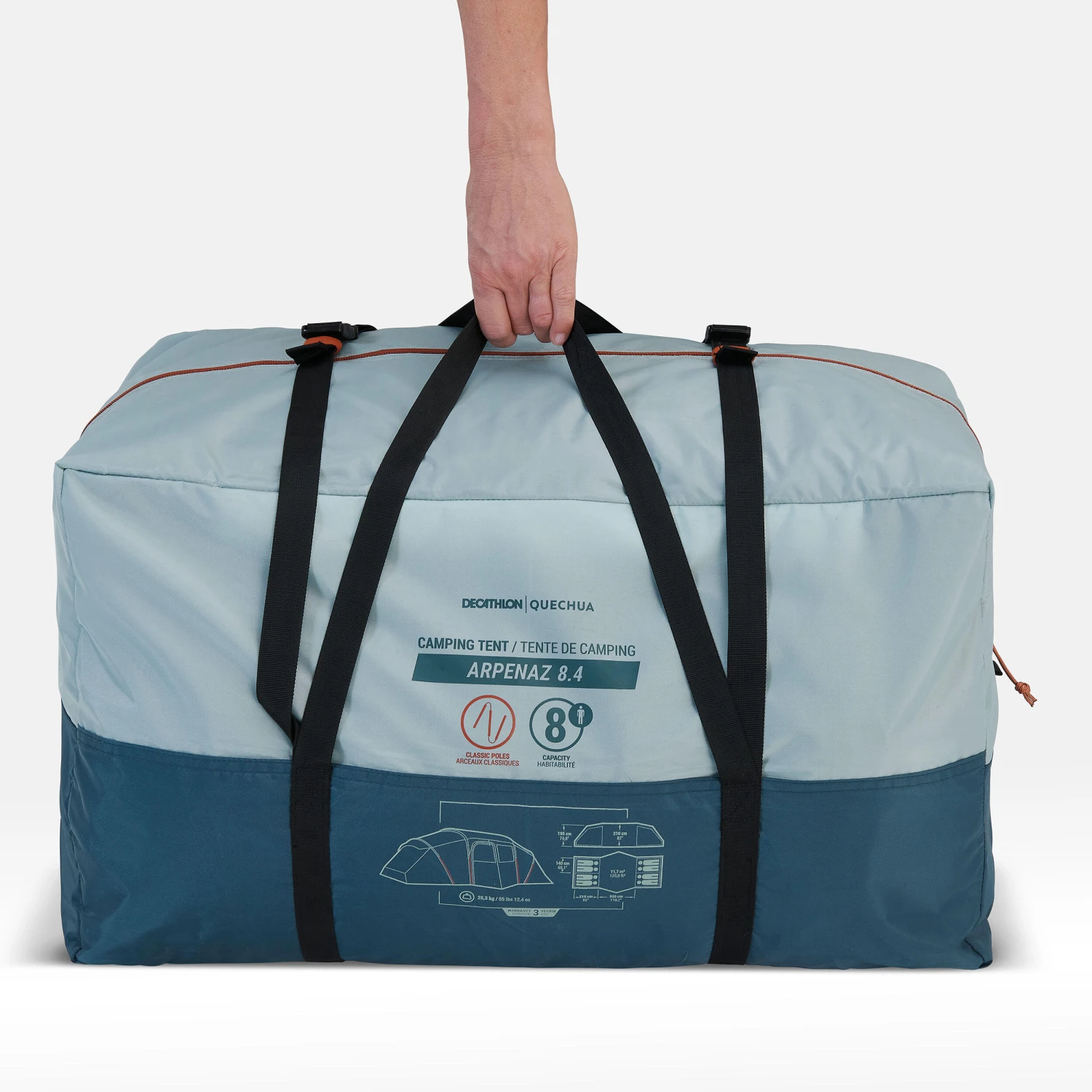 Quechua 8 Man Tent With Poles - Arpenaz 8.4 - Image 4