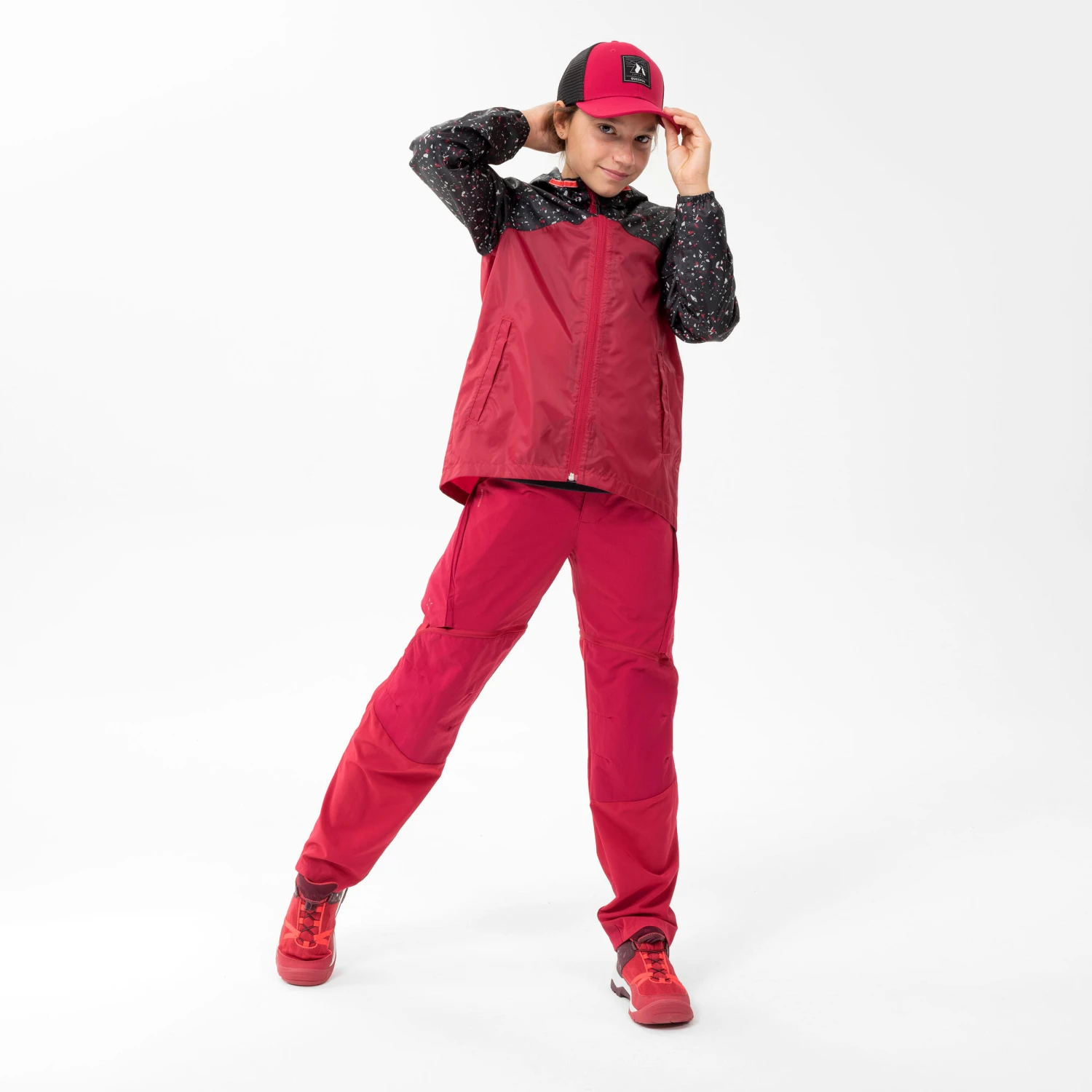 Quechua Kids’ Modulable Hiking Trousers MH500 Raspberry 7 - Image 3