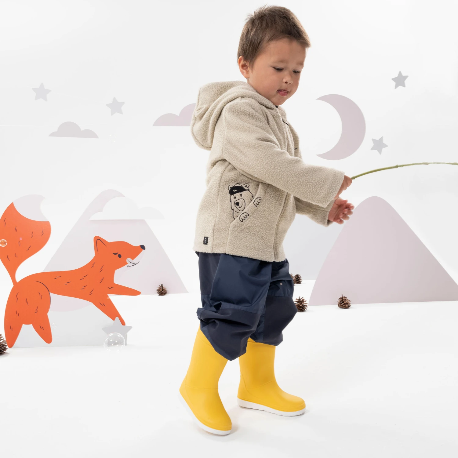 Quechua Kids' Hiking Fleece - MH500 KID Beige - Ages 2 - Image 3