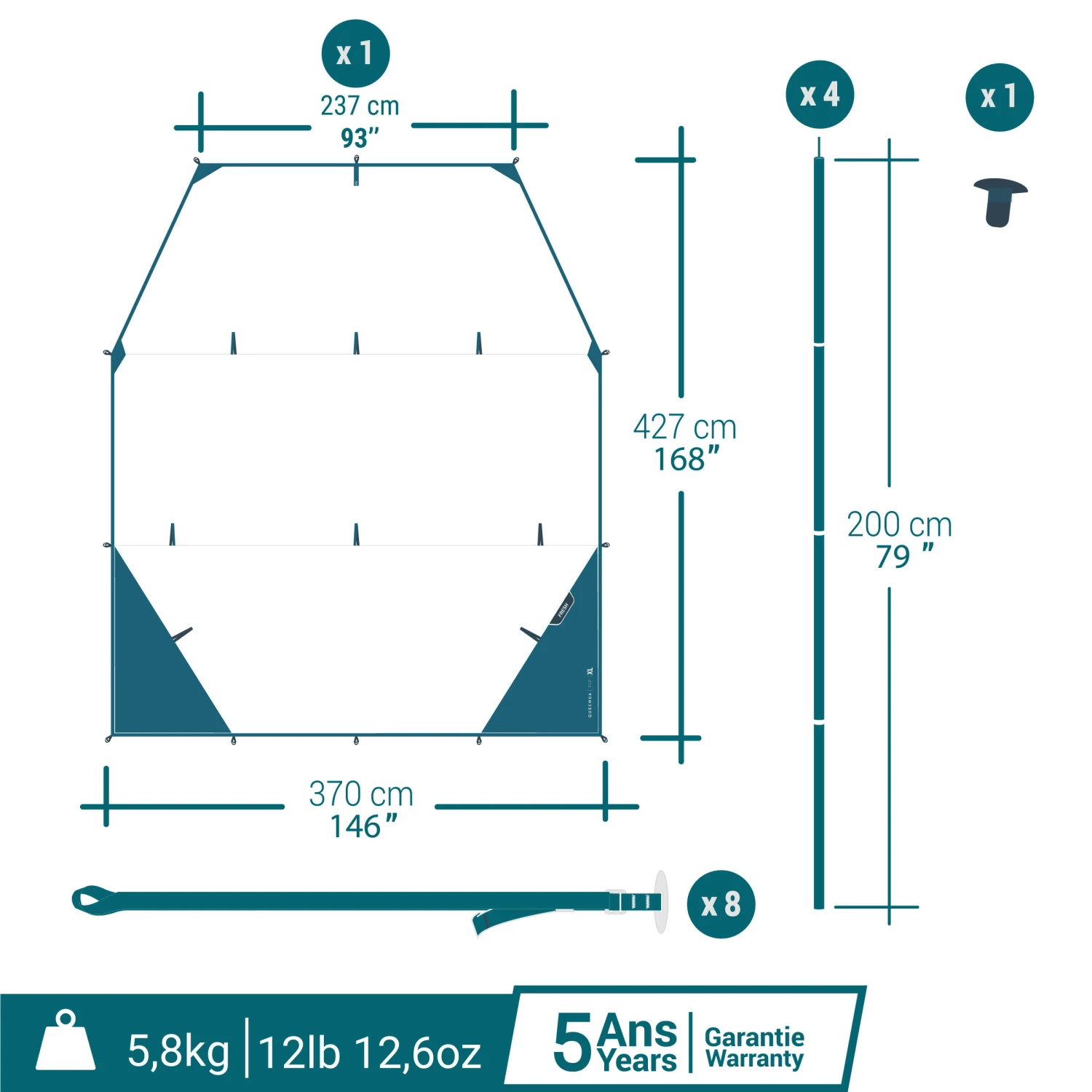 Quechua MULTIFUNCTION TARP CAMPING SHELTER - Image 2