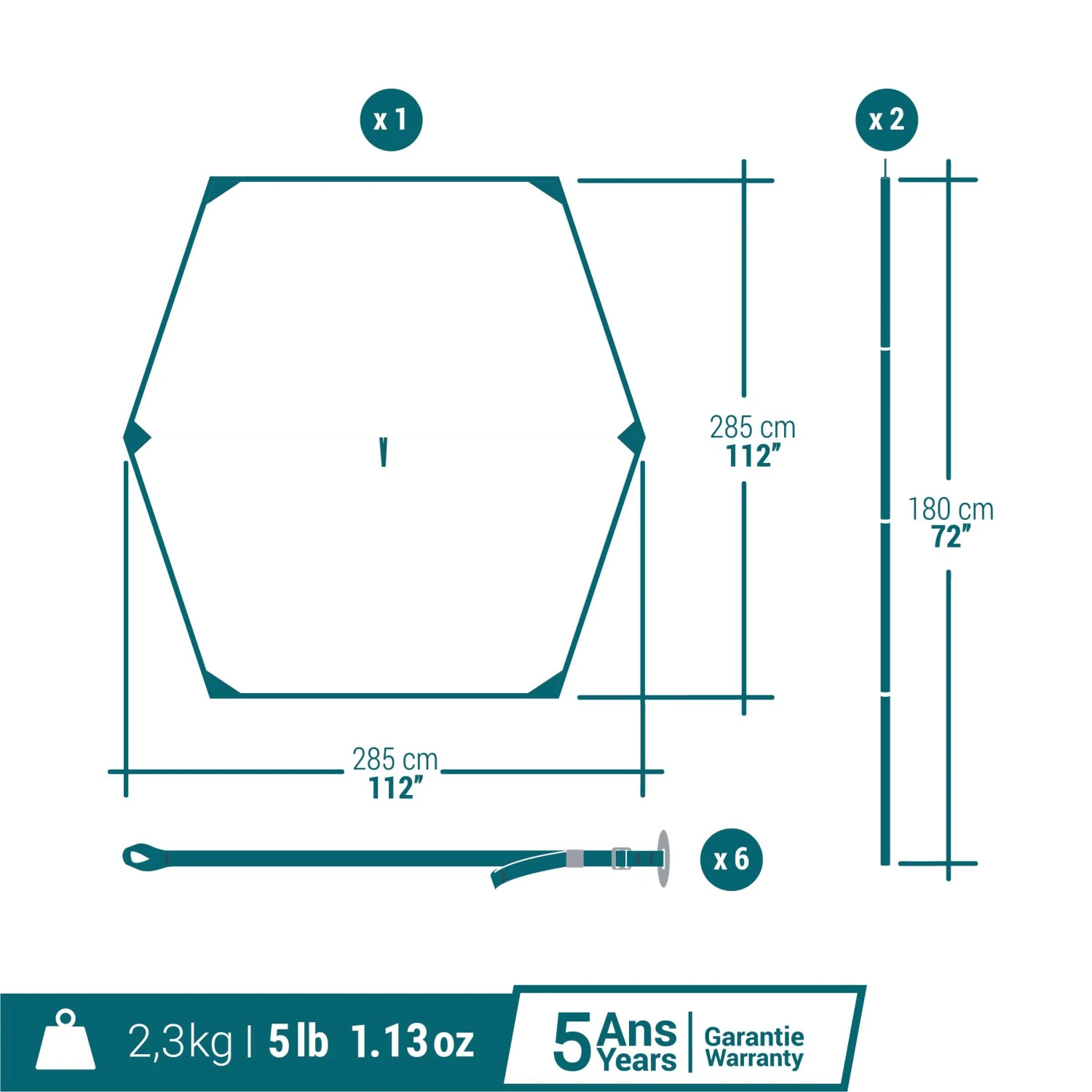 Quechua MULTIFUNCTION TARP CAMPING SHELTER - Image 2
