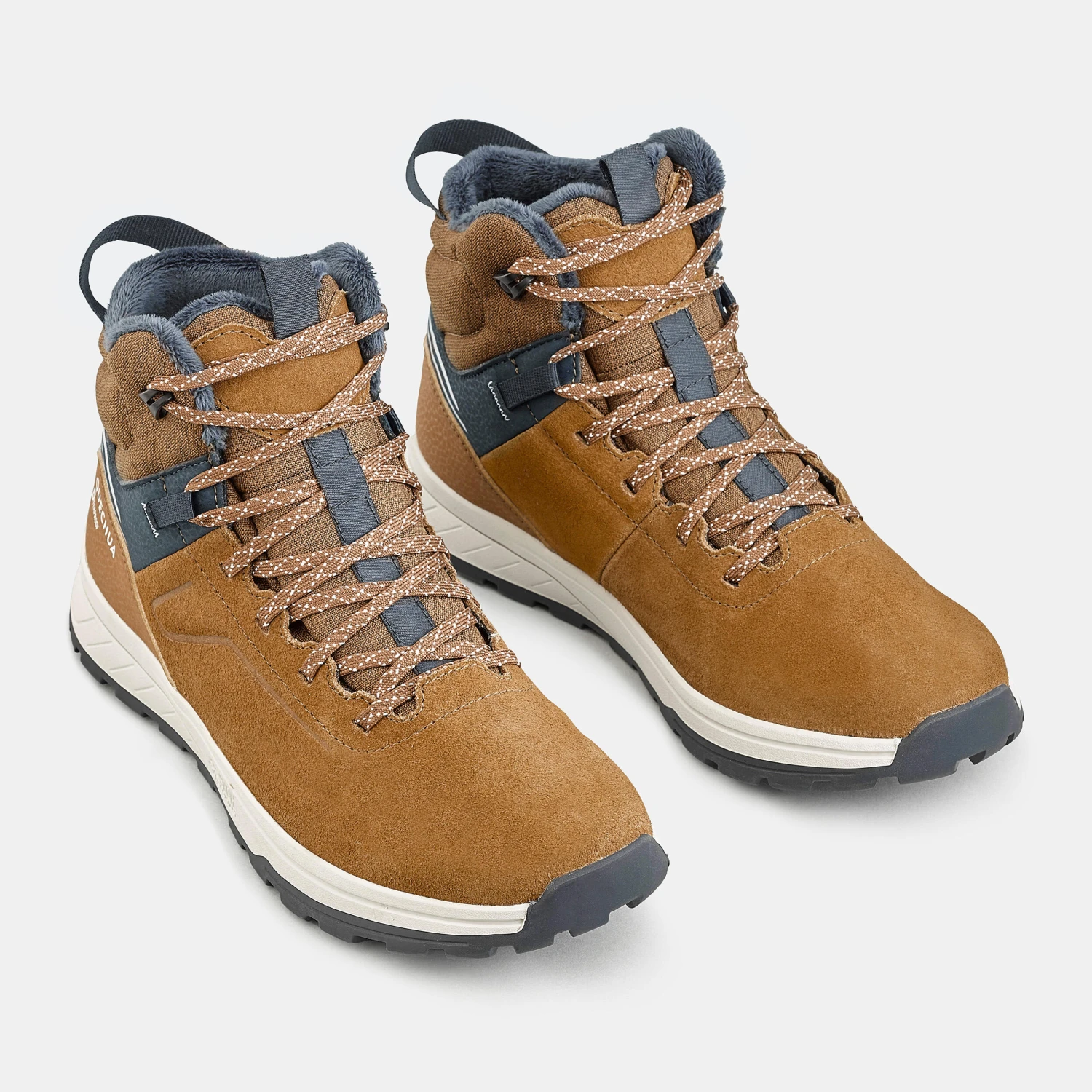 Quechua Kids' Warm And Waterproof SH500 Lace-up Leather Hiking Shoes - Size 2.5 - Image 3