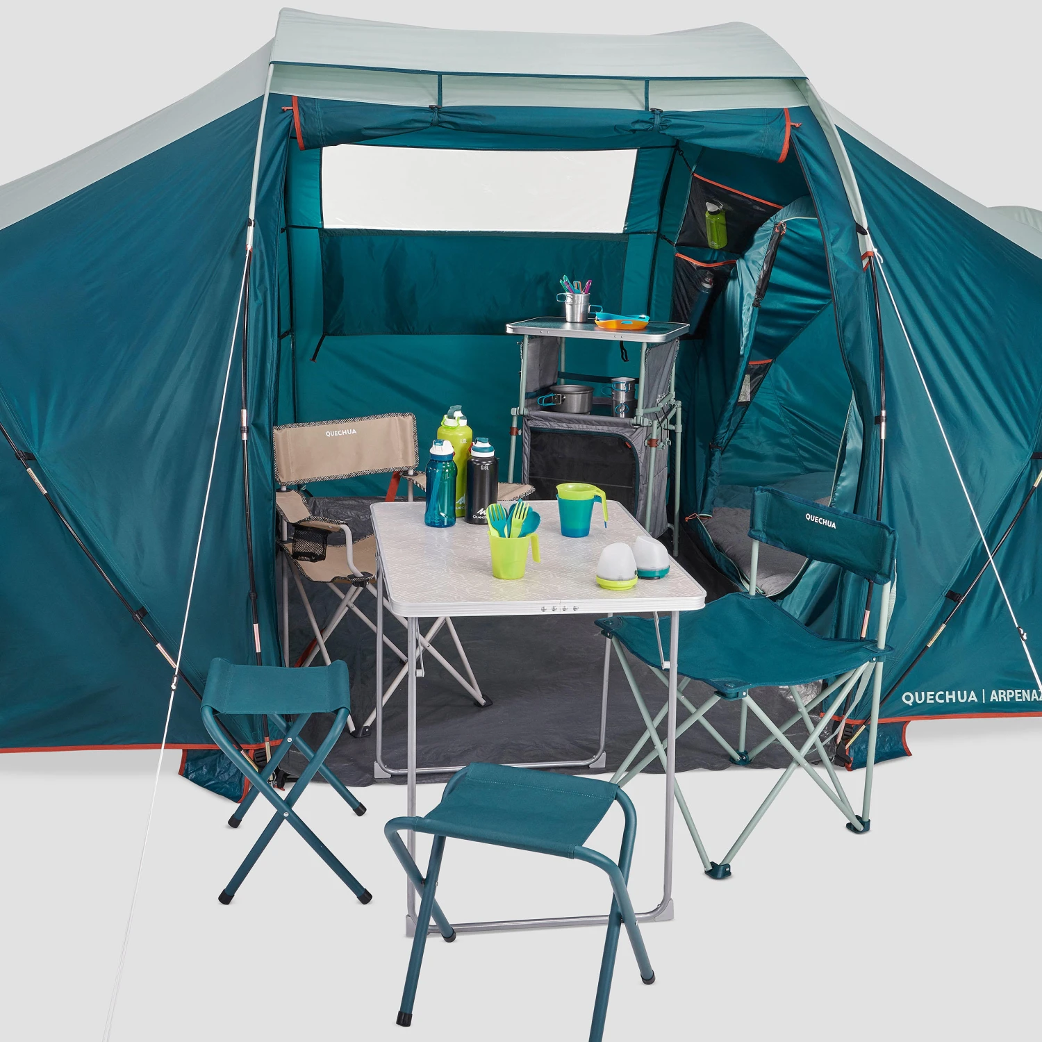 Quechua 4 Man Tent With Poles - Arpenaz 4.2 - Image 12