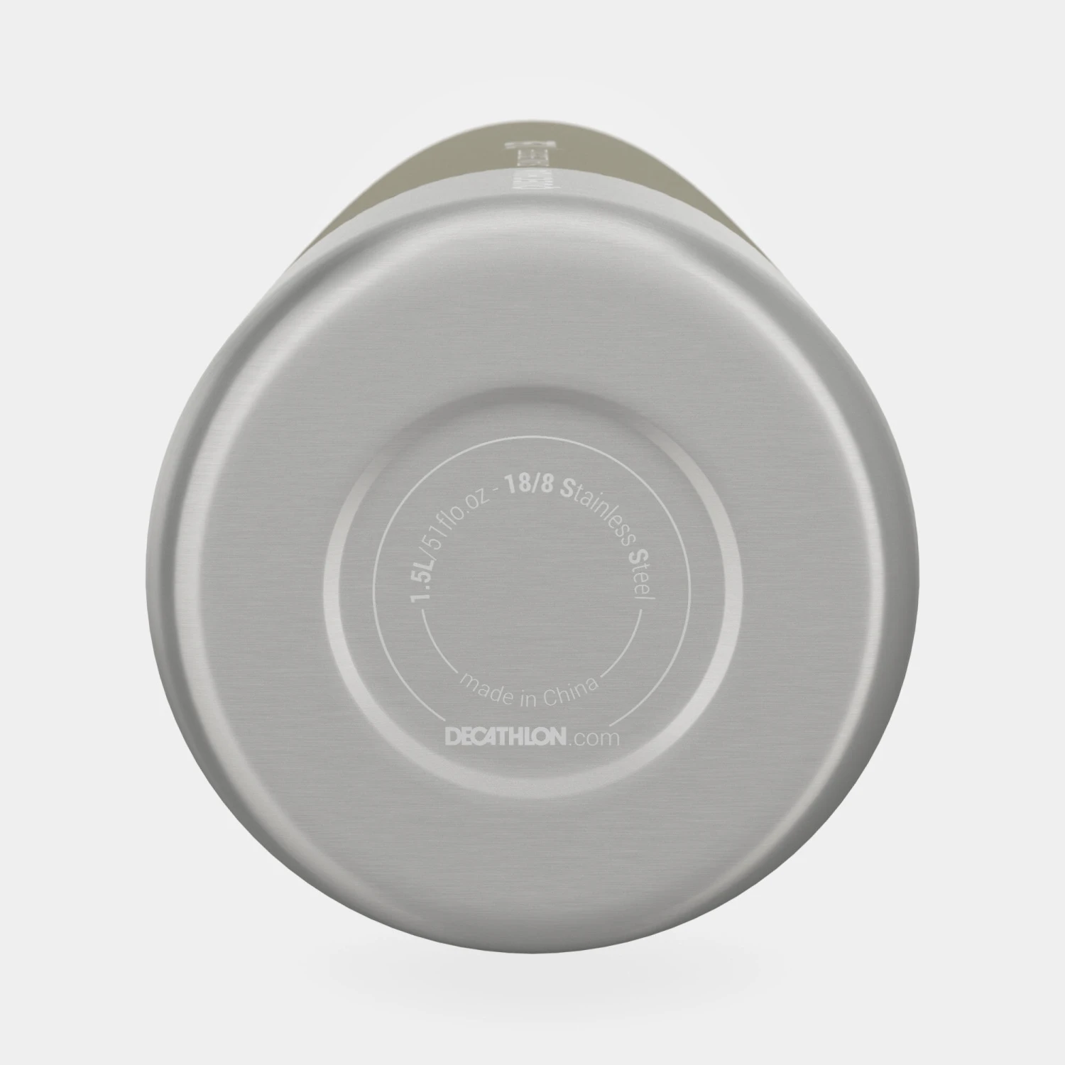 Quechua Stainless Steel Hiking Flask With Screw Cap MH100 1.5 L Khaki - Image 8