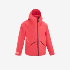 Quechua Kids’ Waterproof Hiking Jacket - MH550 - Coral - Age 7