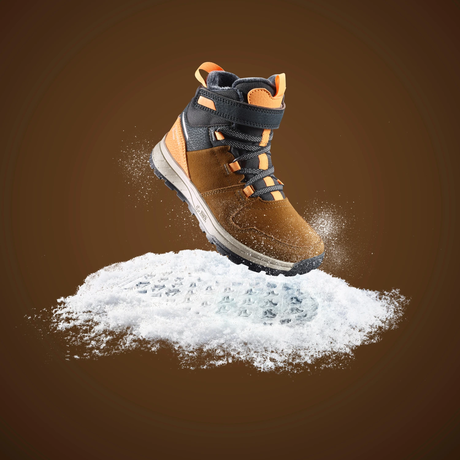 Quechua Children's Warm Waterproof Hiking Boots - SH500 Leather Velcro - Size 7 - Image 12