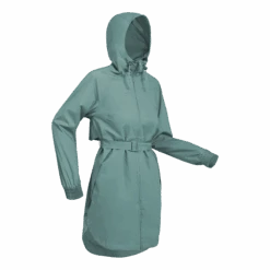 Quechua Women's Hiking Waterproof Longline Jacket Raincut Long Series