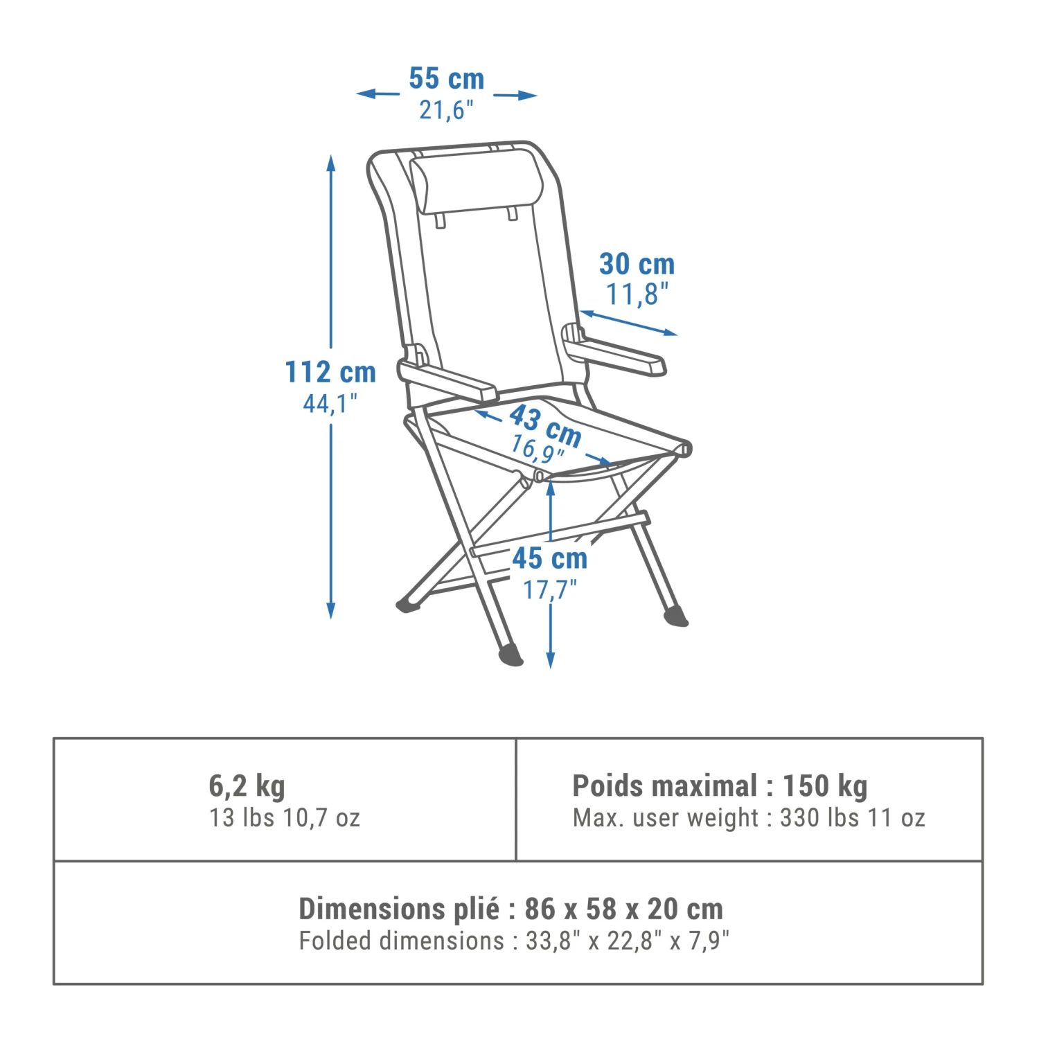 Quechua Multi-position Comfortable Camping Armchair - Image 2