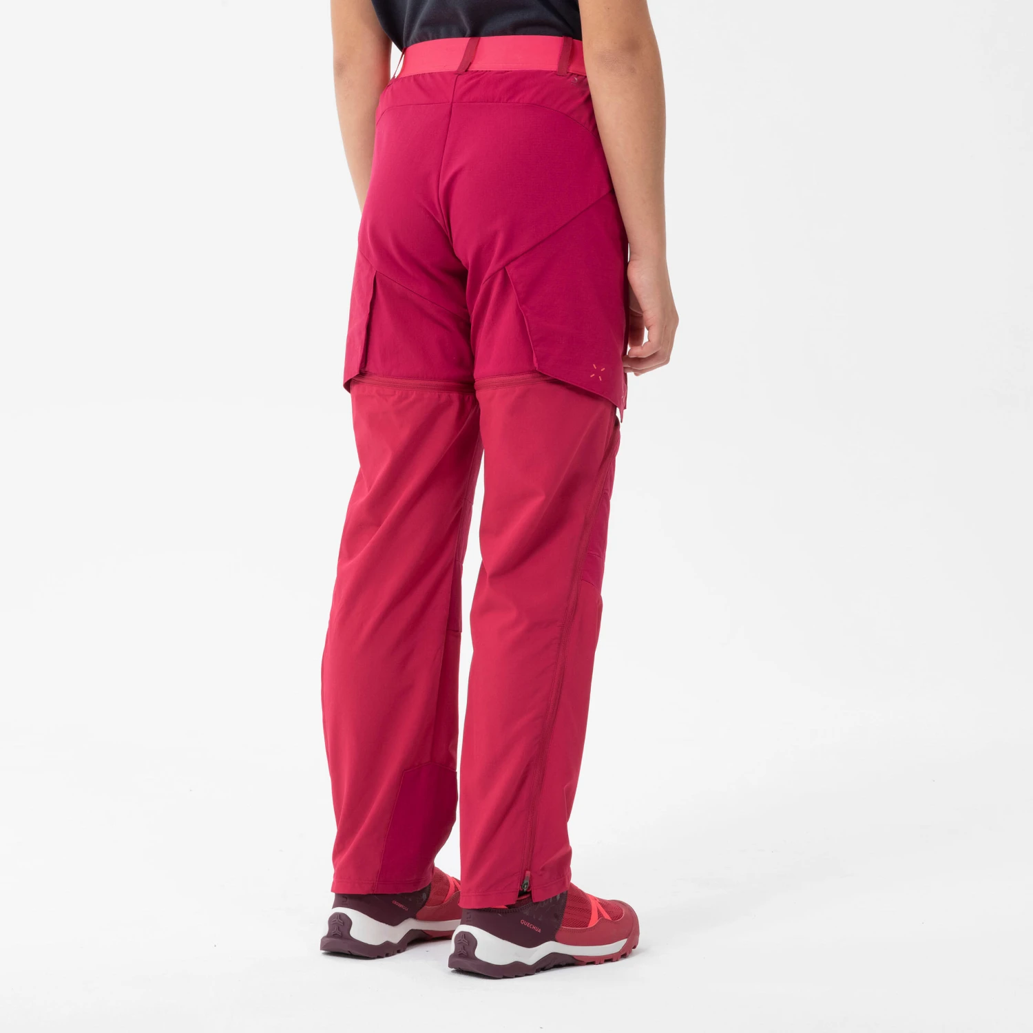 Quechua Kids’ Modulable Hiking Trousers MH500 Raspberry 7 - Image 5