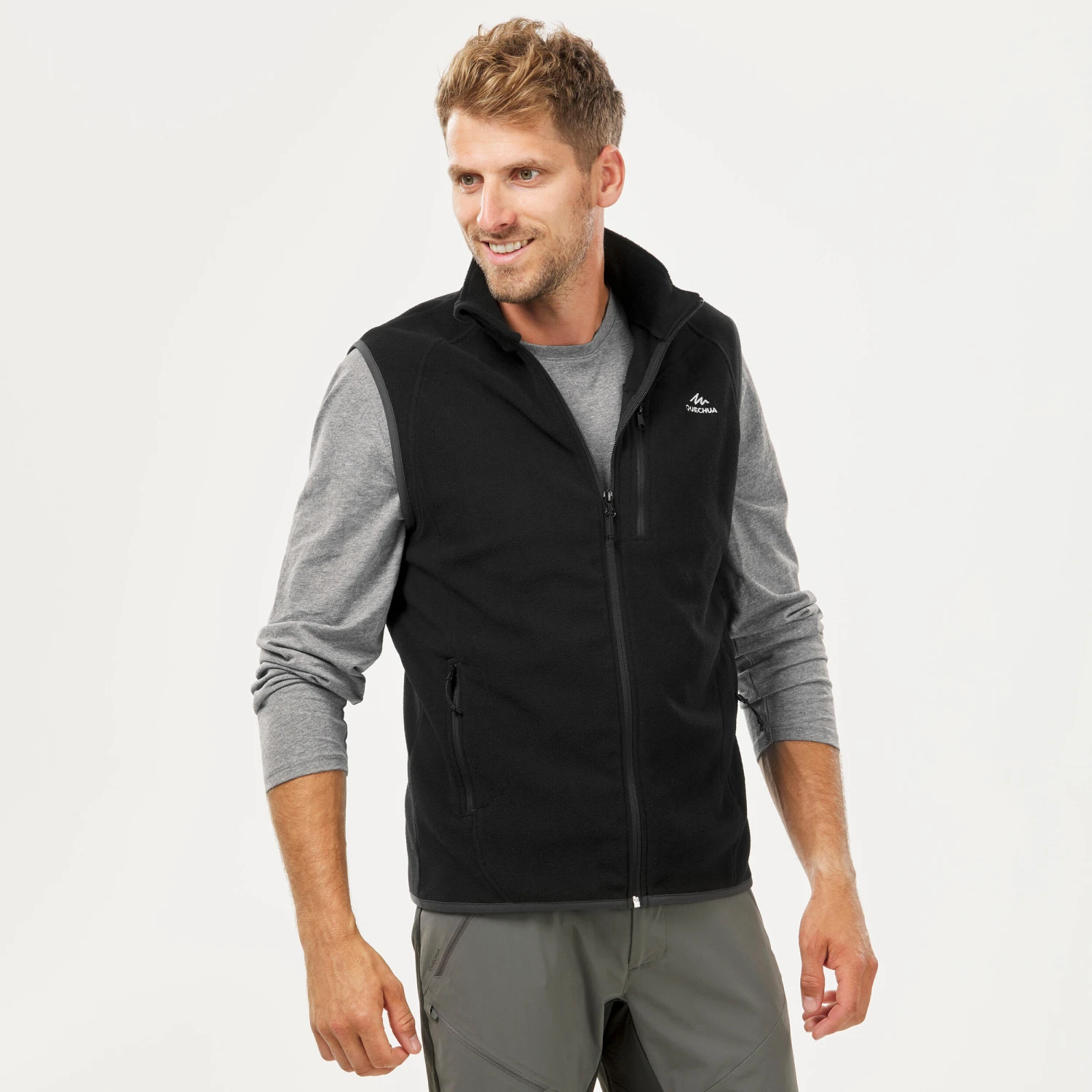 Quechua Men's Hiking Fleece Sleeveless Jacket MH120 - Image 3