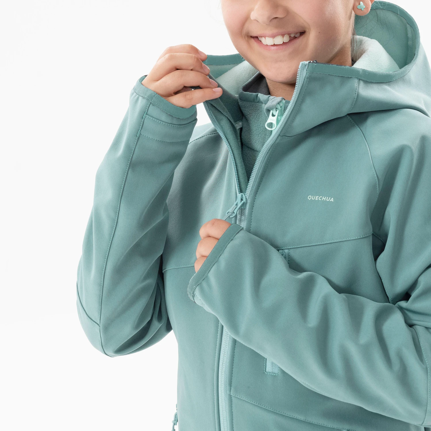 Quechua KIDS’ SOFTSHELL HIKING JACKET - MH550 Aged 7-15 - Image 17