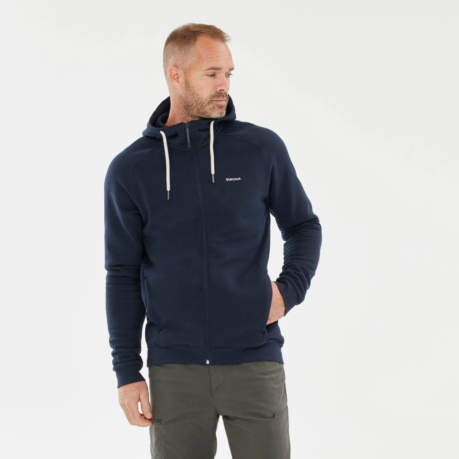 Quechua Men’s Hiking Zipped Hooded Sweatshirt - Image 3