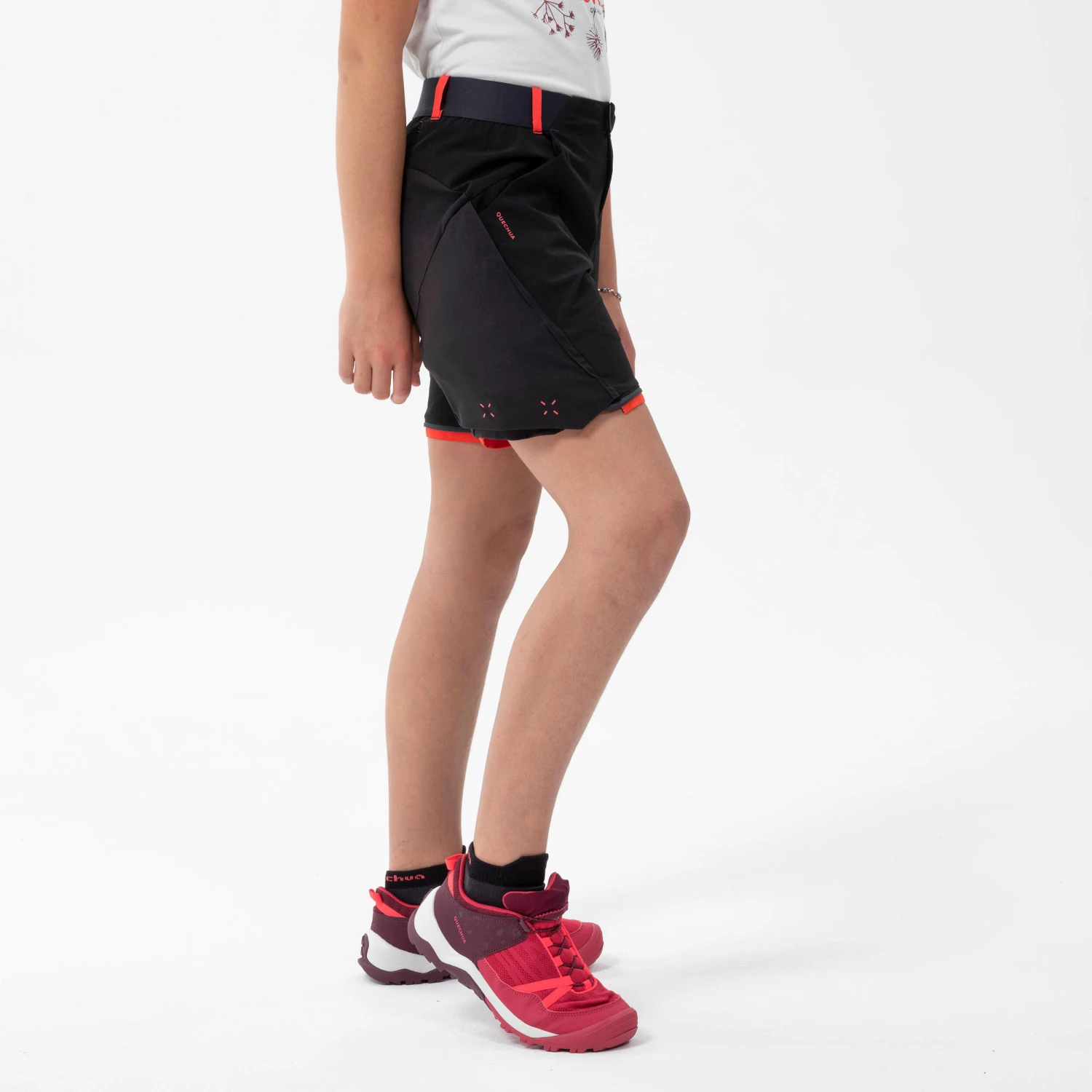 Quechua Kids’ Modulable Hiking Trousers MH500 Raspberry 7 - Image 16